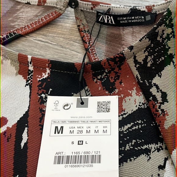 Zara NWT Abstract Print Midi Dress Size M - Picture 10 of 10